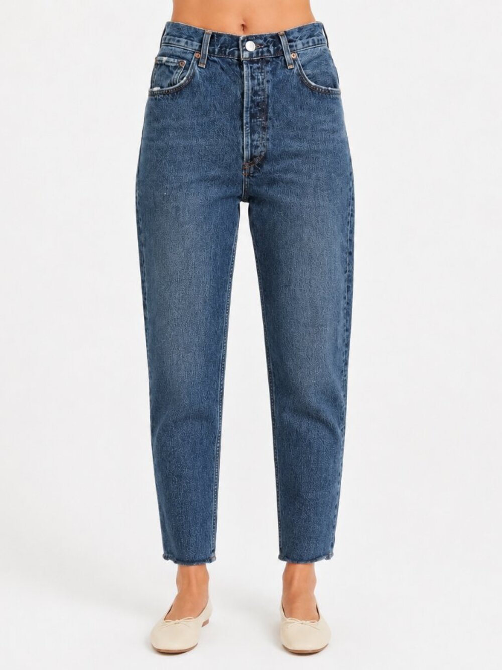AGOLDE Fran High Rise Relaxed Straight Leg Jeans Sz 29 Blue Denim 90s Retro Chic